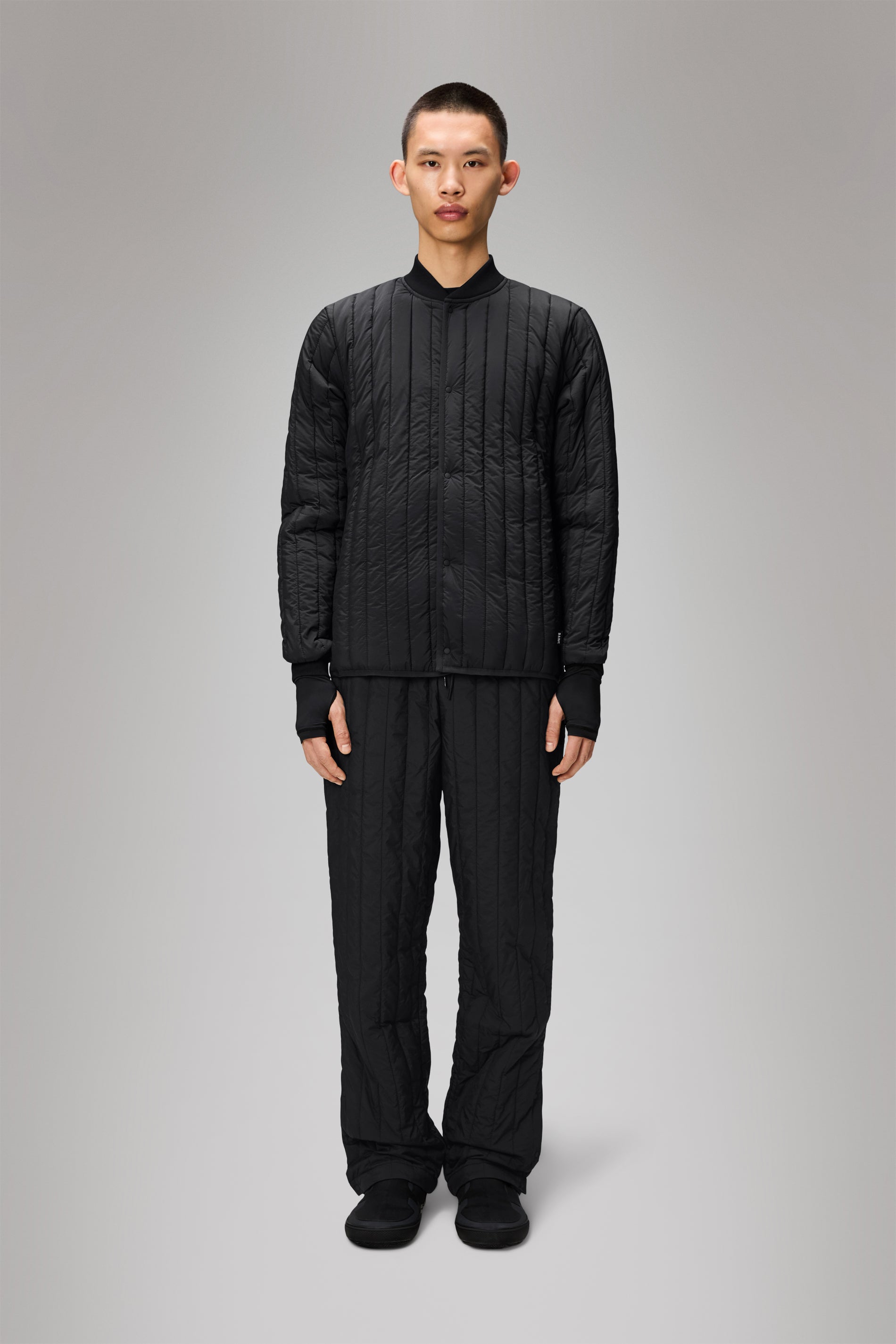 RAINS Banja Liner Bomber Jacket Black Overshirt